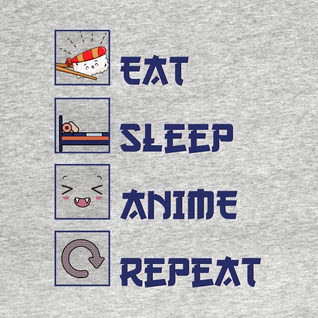 Eat sleep anime repeat by Hinode